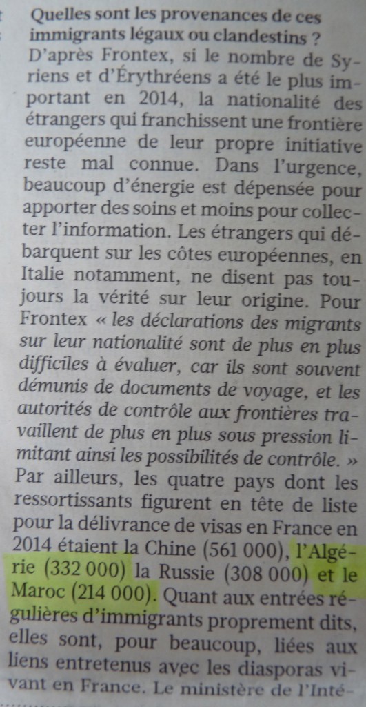  Extrait d'une interview de la démographe Michèle Tribalat de l'Institut National d'Etudes Démographiques dans Le Figaro (juillet 2015).