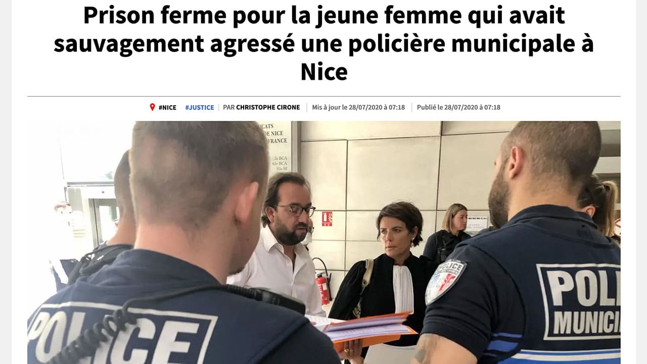 Nice : « Je vais te crever, Allah akbar, sale traître! » Jamila B. N. condamnée pour avoir agressé une policière maghrébine